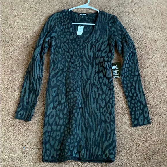 NWT Express Sweater Dress, Dark Gray, S - Picture 5 of 10